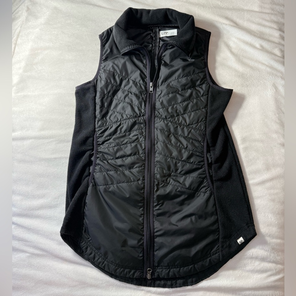 LIV Black Quilted Hybrid Vest for Women